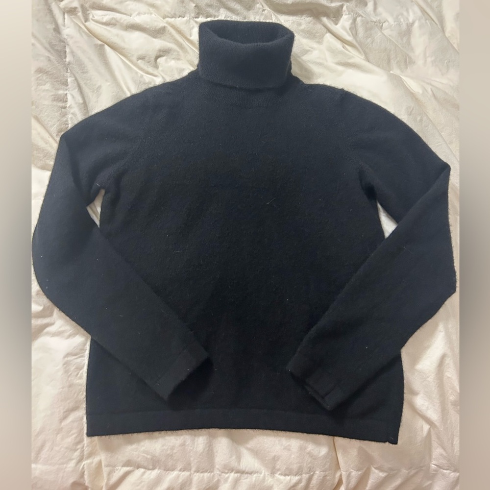 Black cashmere turtle neck